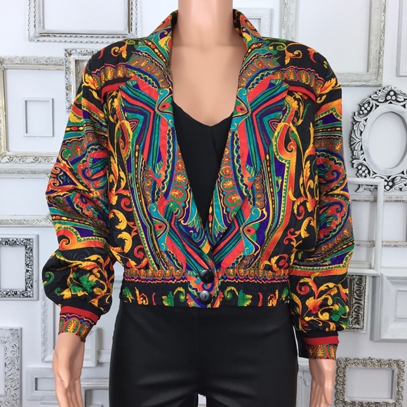 Vintage Jackets & Blazers - Vintage Multi Color Short Lightweight Jacket